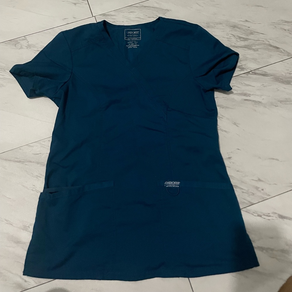 Carribean blue scrub top